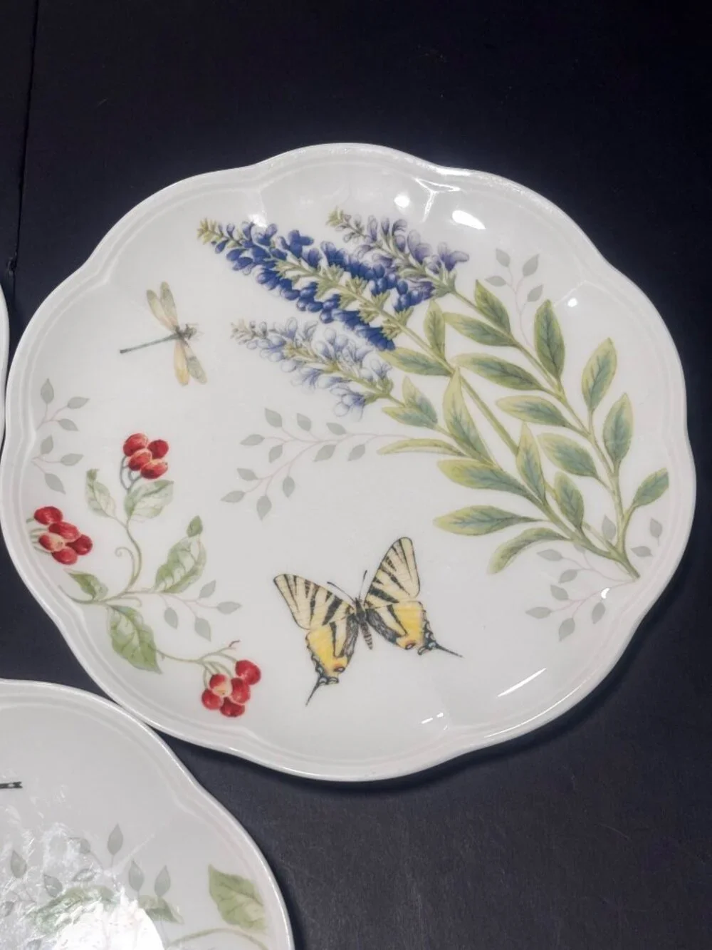 Lenox Butterfly Meadow Salad Accent Plates Set Of 3 Louise Le Luyer Design